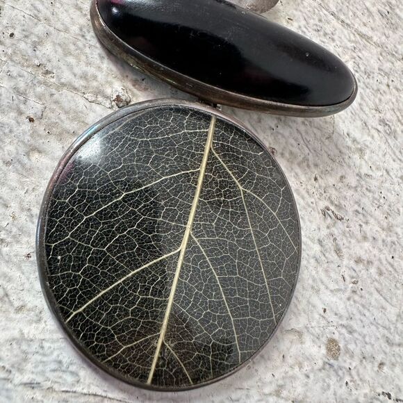 Vintage Sterling Silpeda Soursop Leaf Pendant - Picture 2 of 6